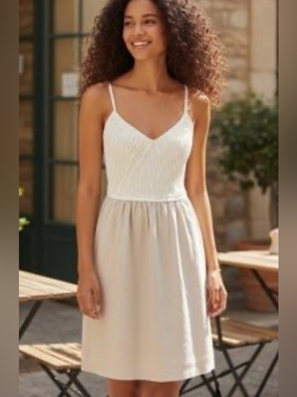 Banana Republic Silk Ivory Two Tone Midi Dress NWT Size 2 #classic #chic